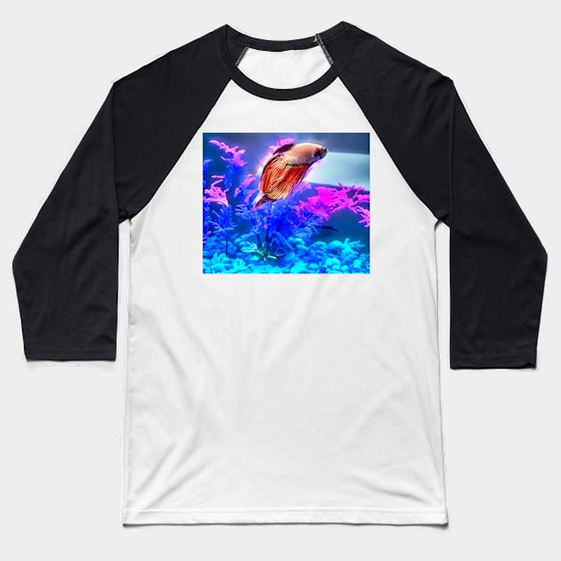 Beautiful Beta Fish Baseball T-Shirt by PandLCreations